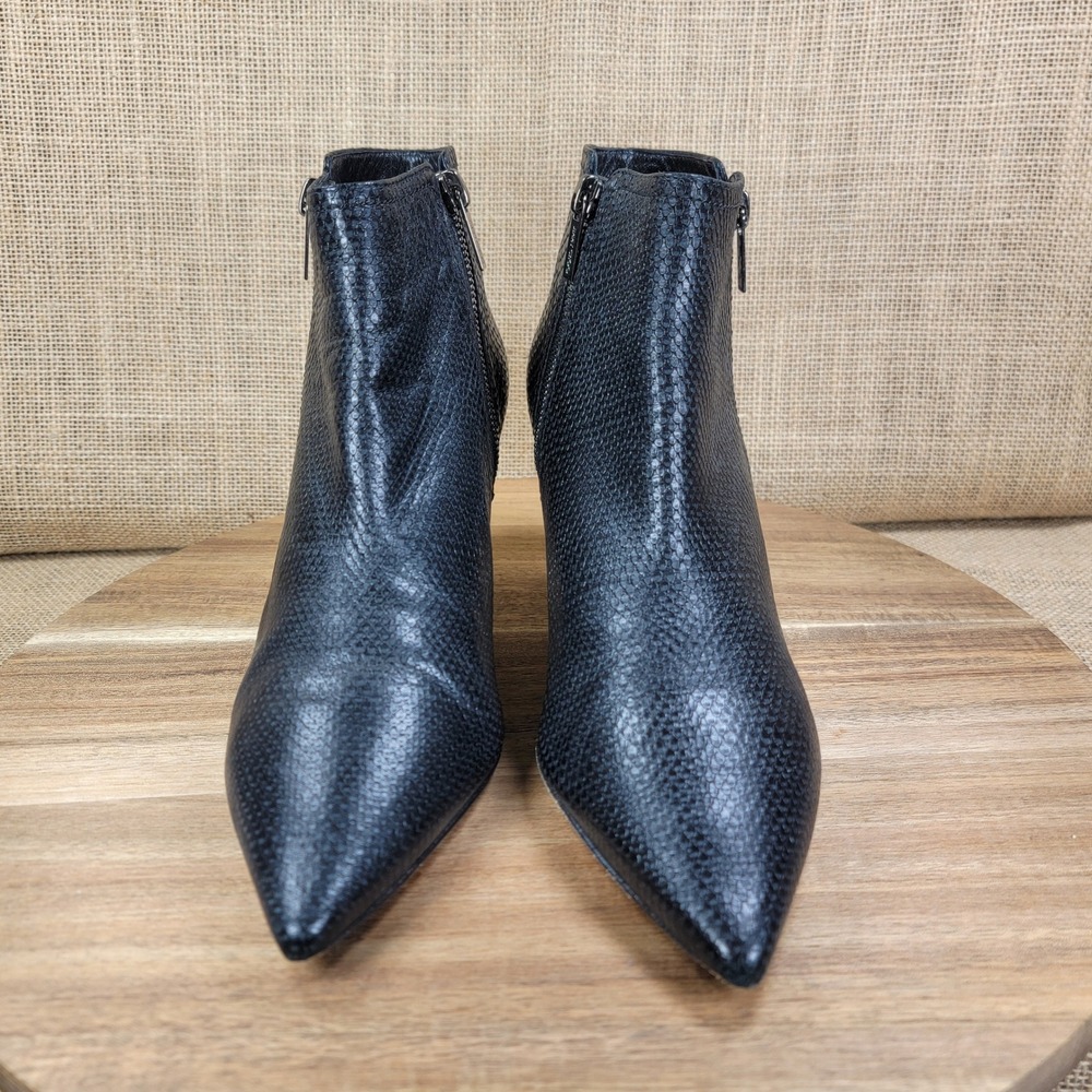 Jimmy Choo Ankle Boots Snakeskin Embossed Leather Black Women's EU 38.5 US 8.5 - Picture 3 of 9